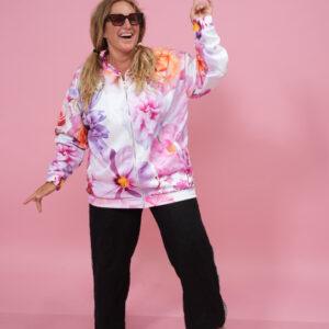 Floral Finesse Bomber Jacket