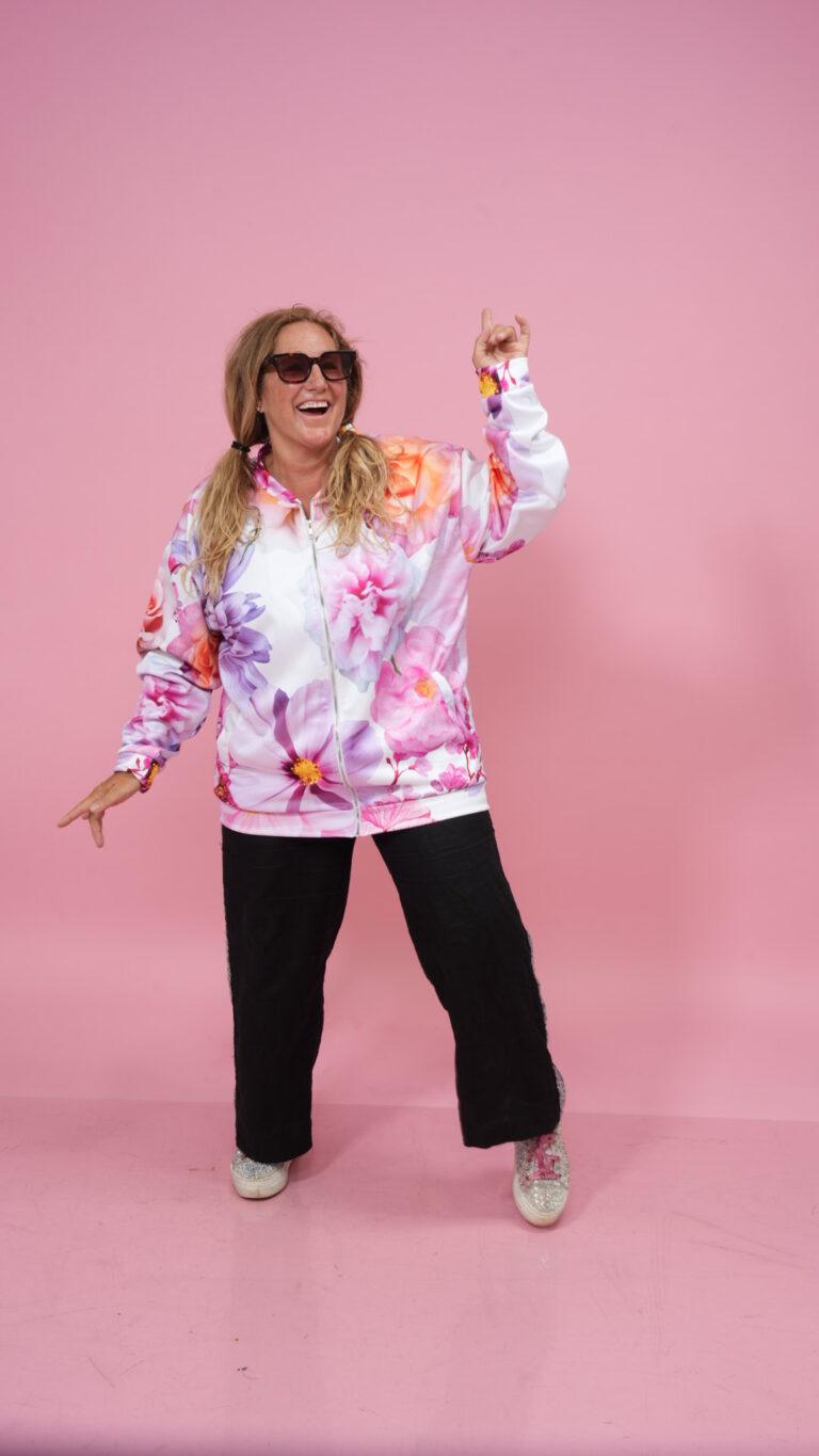 Floral Finesse Bomber Jacket